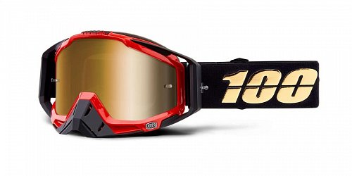 brýle RACECRAFT Hot Rod, 100% - USA (zlaté zrcadlové plexi)